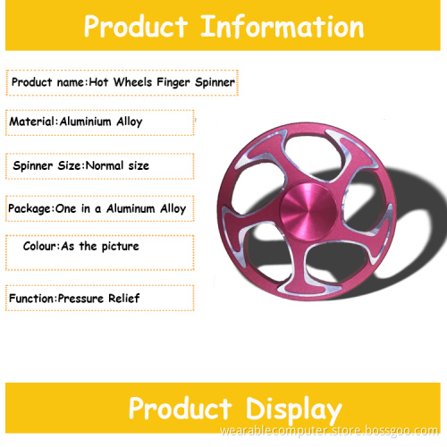 High speed 360 degree rotation fidget hand spinner metal round wheel fidget tri spinner wind finger gyro toys